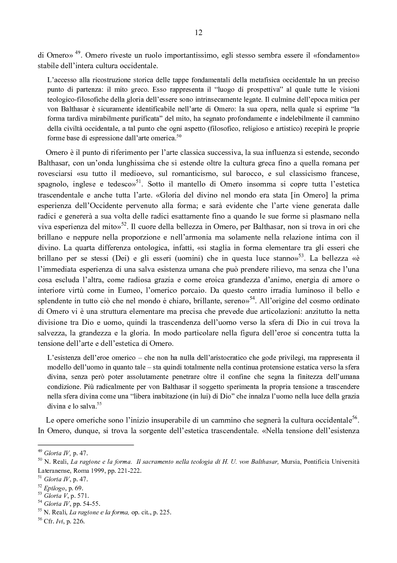 Anteprima della tesi: Drammatica bellezza. Estetica e storia in Hans Urs von Balthasar, Pagina 11