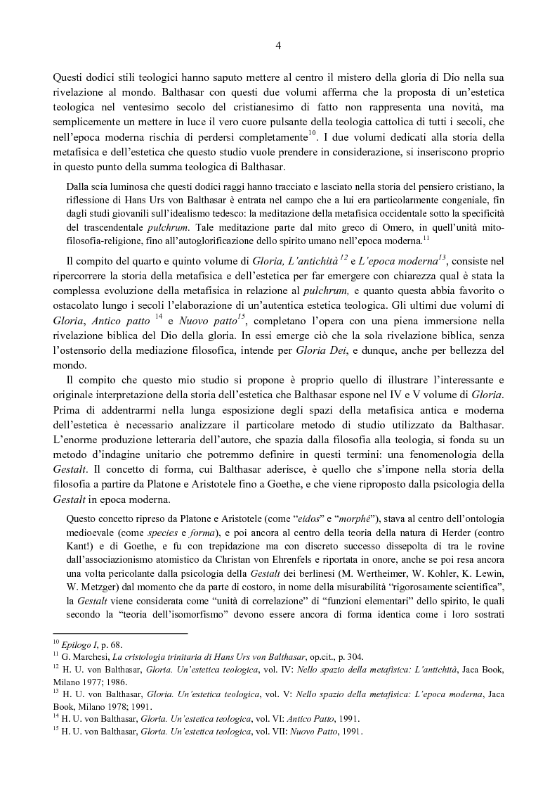 Anteprima della tesi: Drammatica bellezza. Estetica e storia in Hans Urs von Balthasar, Pagina 3