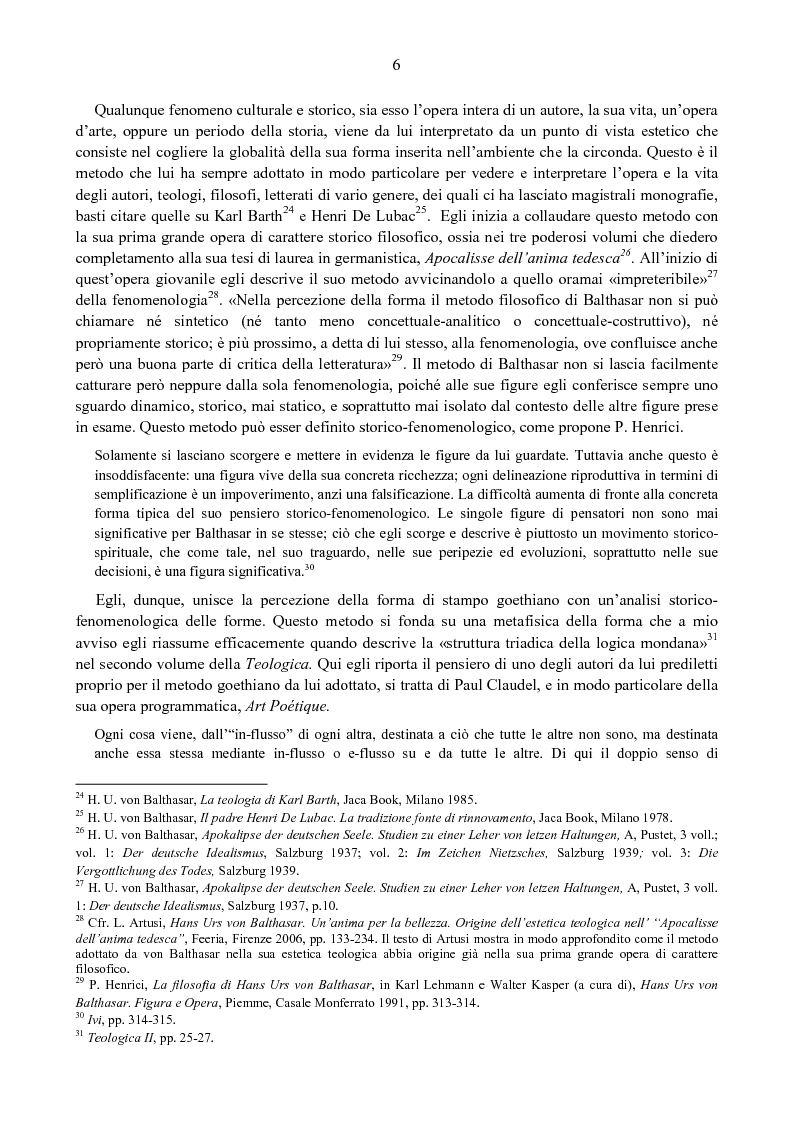 Anteprima della tesi: Drammatica bellezza. Estetica e storia in Hans Urs von Balthasar, Pagina 5