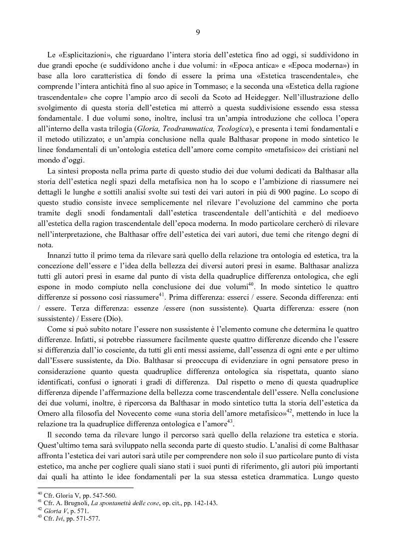 Anteprima della tesi: Drammatica bellezza. Estetica e storia in Hans Urs von Balthasar, Pagina 8