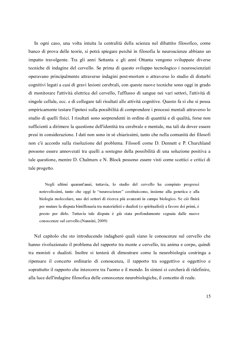 Anteprima della tesi: Neurobiologia e naturalismo. Una sintesi filosofica., Pagina 11