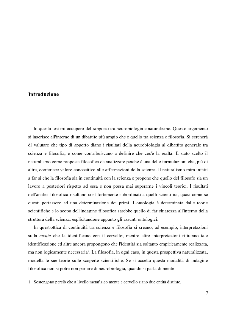 Anteprima della tesi: Neurobiologia e naturalismo. Una sintesi filosofica., Pagina 3