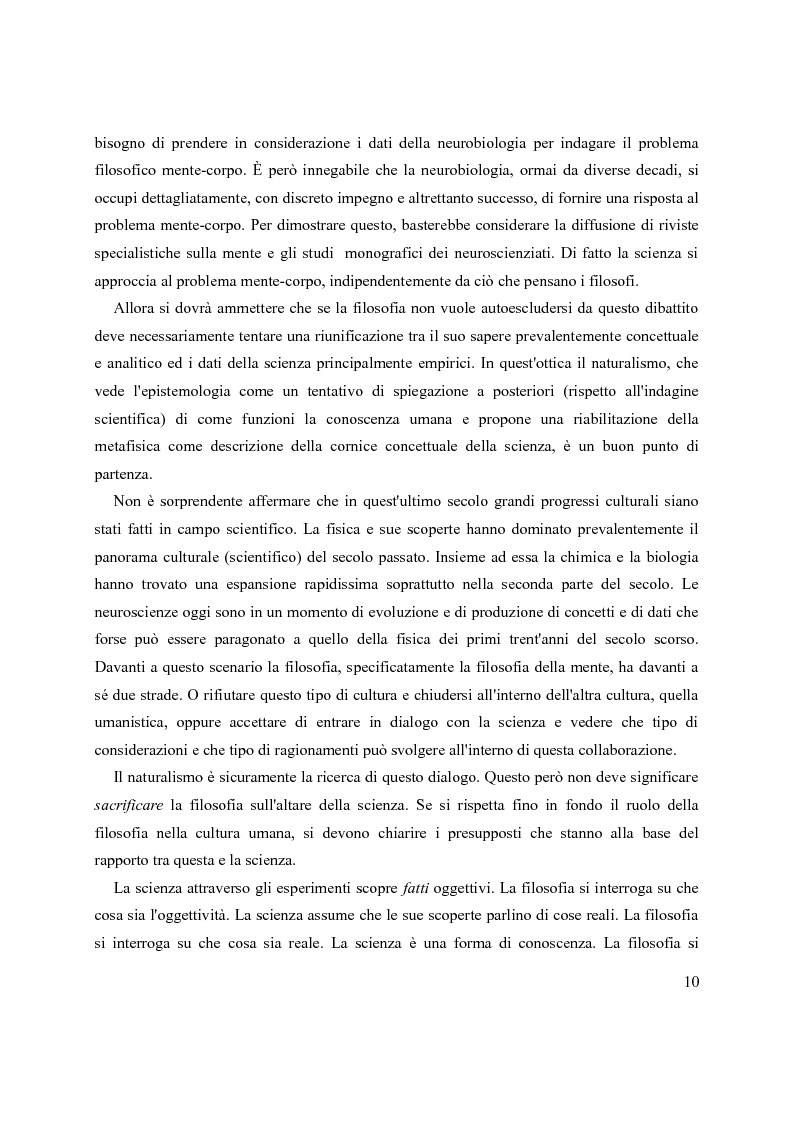 Anteprima della tesi: Neurobiologia e naturalismo. Una sintesi filosofica., Pagina 6