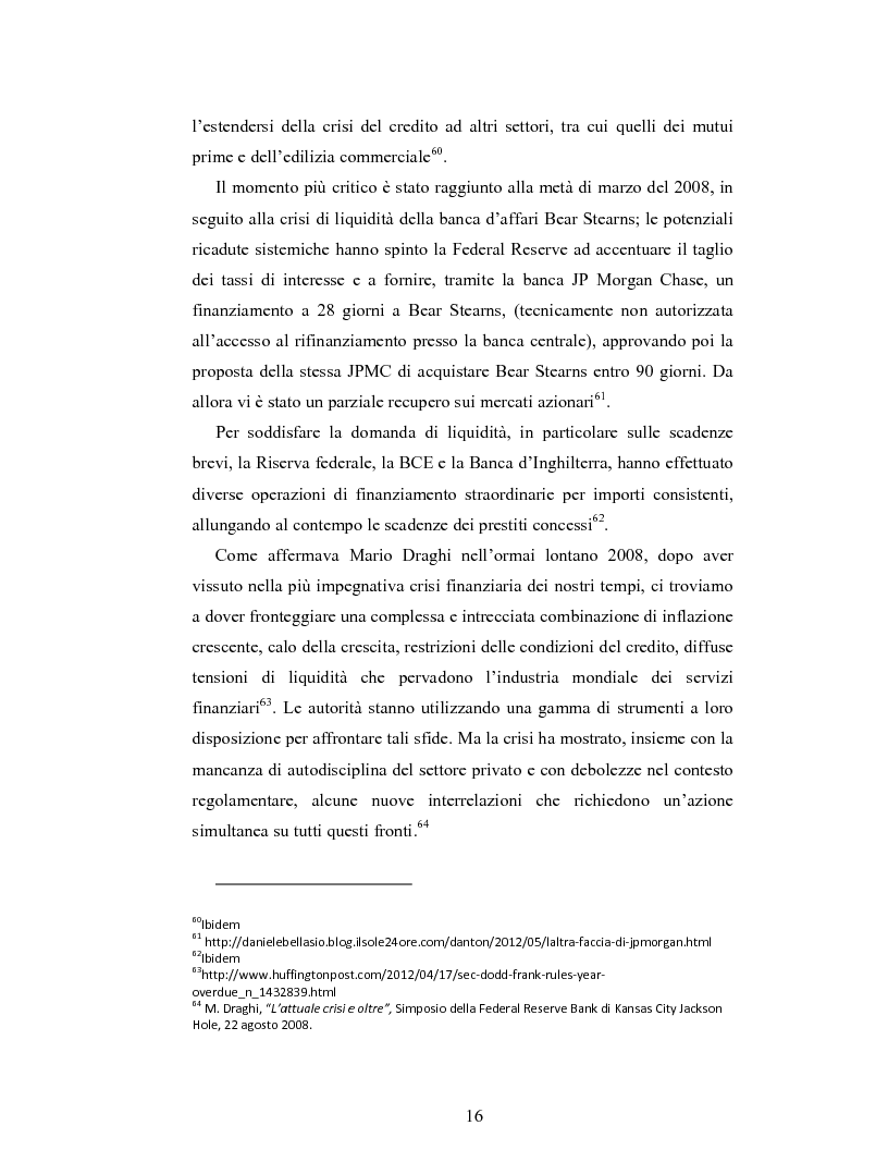 Estratto dalla tesi: La crisi dei mutui subprime e il salvataggio delle banche americane