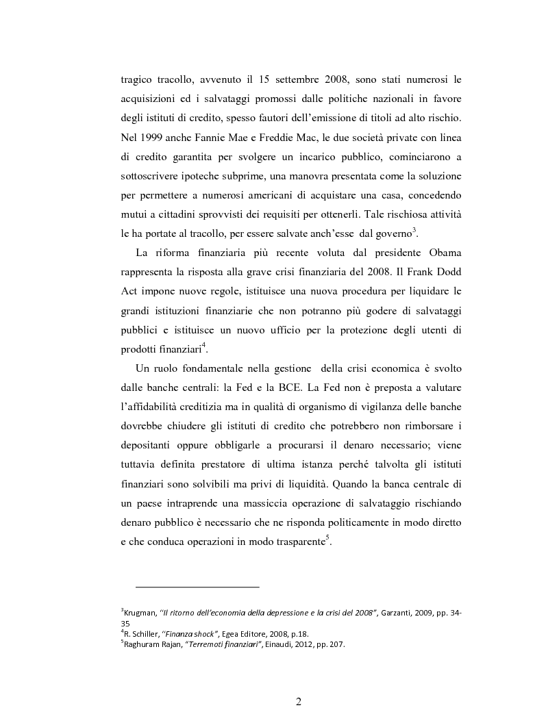 Anteprima della tesi: La crisi dei mutui subprime e il salvataggio delle banche americane , Pagina 3