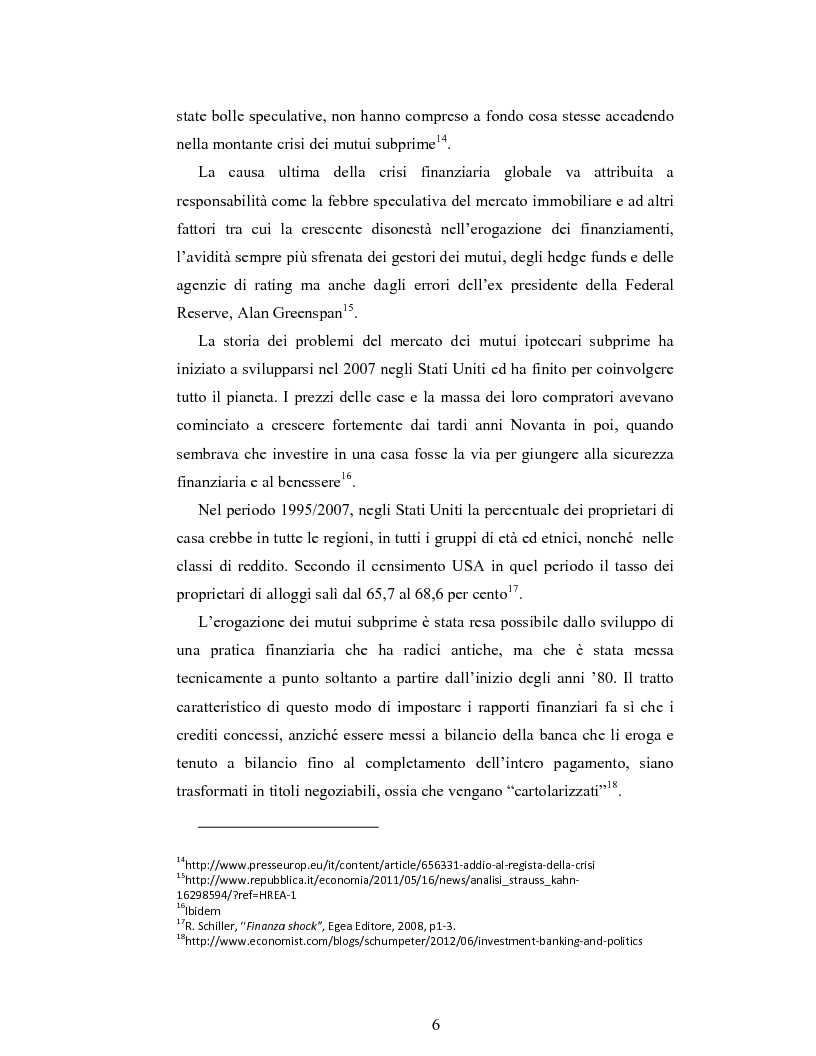 Anteprima della tesi: La crisi dei mutui subprime e il salvataggio delle banche americane , Pagina 7