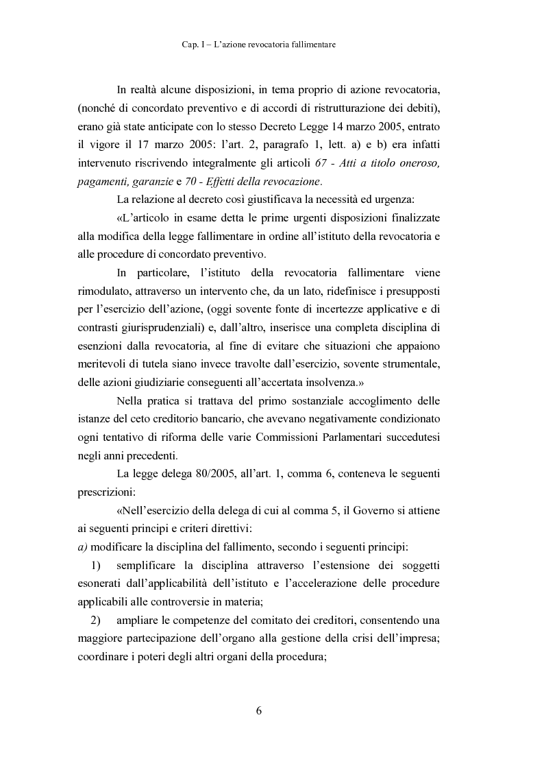 Anteprima della tesi: L'Azione Revocatoria Fallimentare dopo la Riforma, Pagina 6