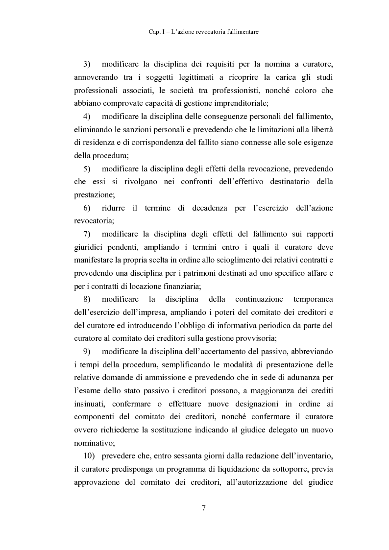 Anteprima della tesi: L'Azione Revocatoria Fallimentare dopo la Riforma, Pagina 7