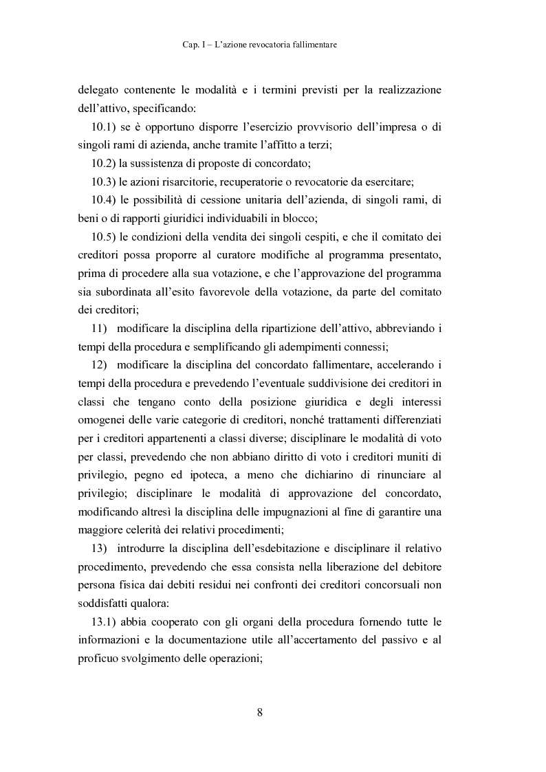 Anteprima della tesi: L'Azione Revocatoria Fallimentare dopo la Riforma, Pagina 8