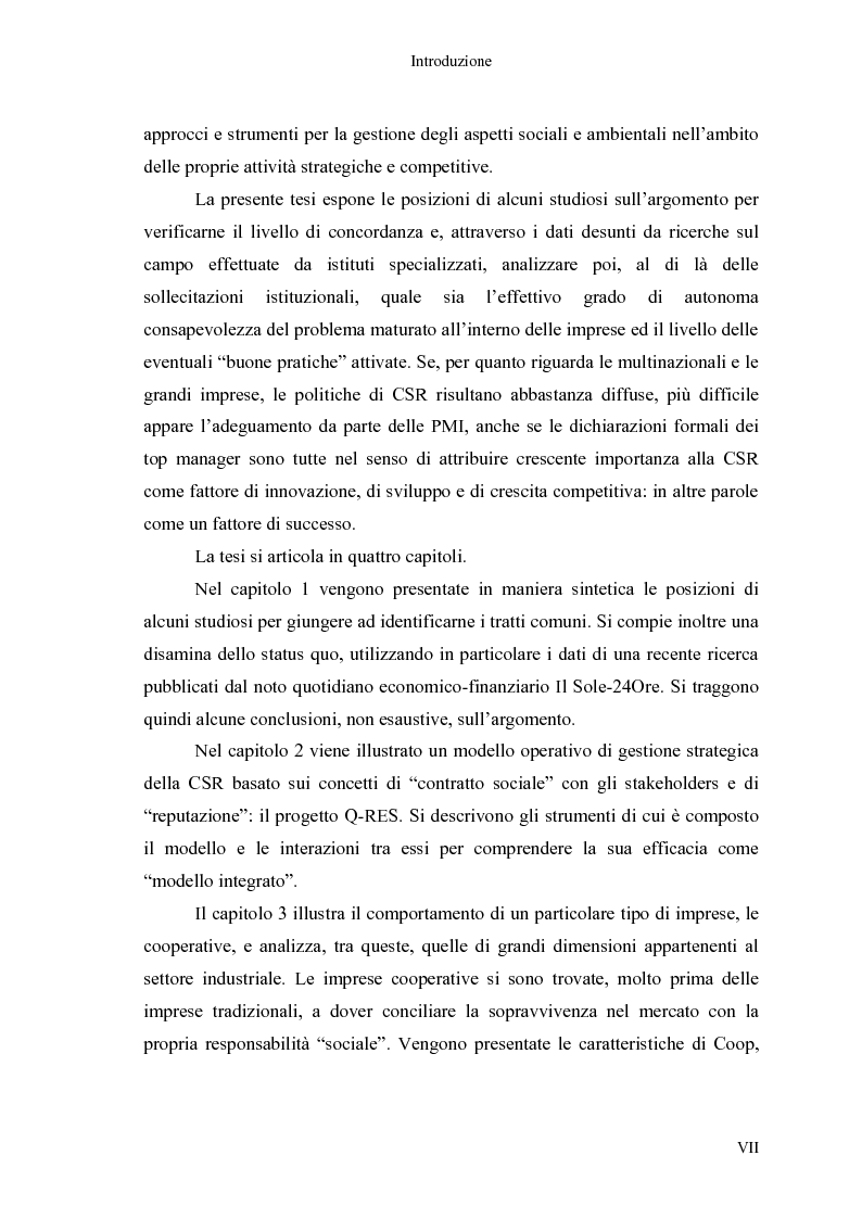Anteprima della tesi: Responsabilità Sociale d'Impresa e Progetto Q-RES nelle Cooperative: il caso Coop Consumatori Nordest, Pagina 4