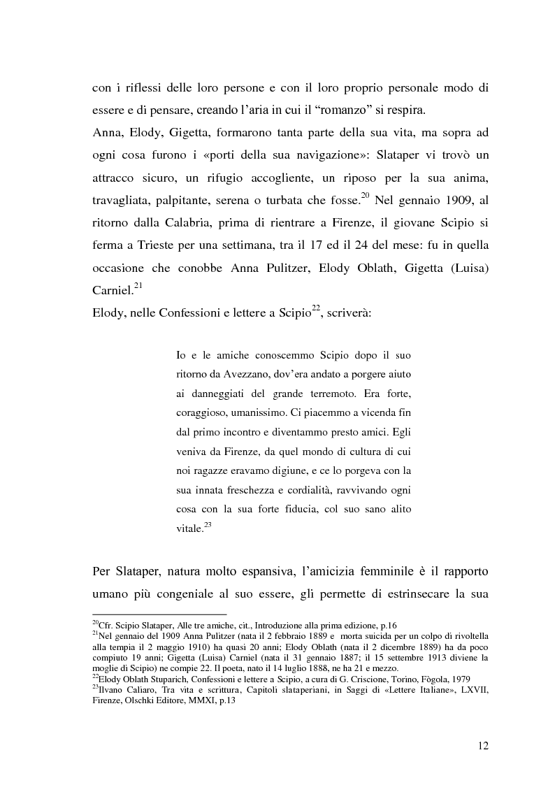 Anteprima della tesi: "Alle tre amiche" di Scipio Slataper, Pagina 12