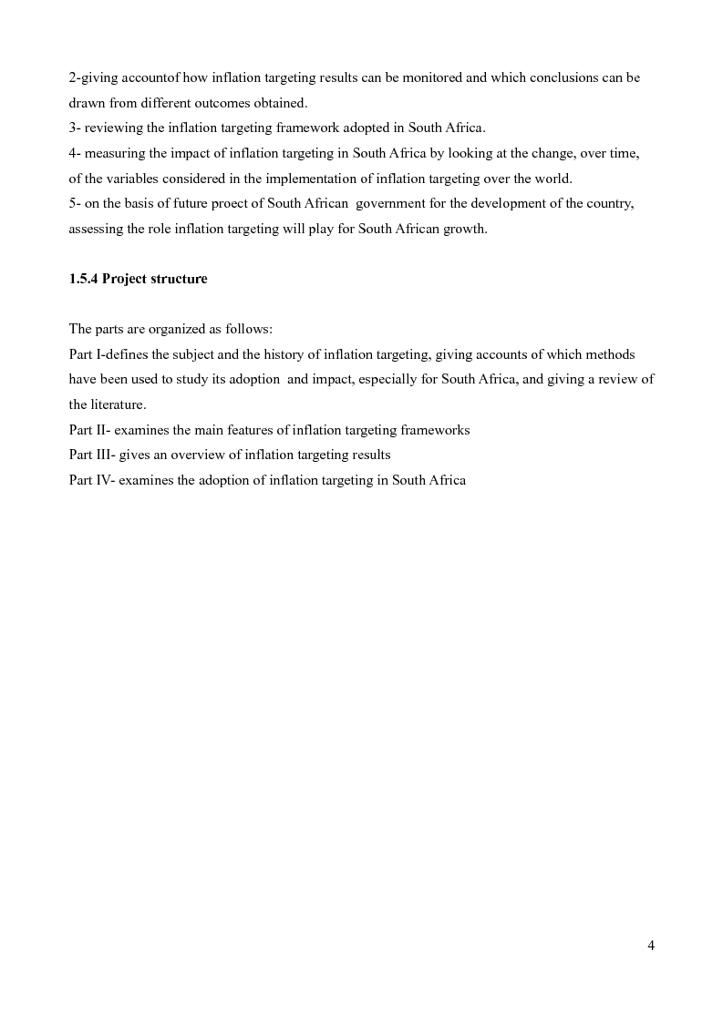 Anteprima della tesi: Inflation targeting in South Africa, Pagina 6