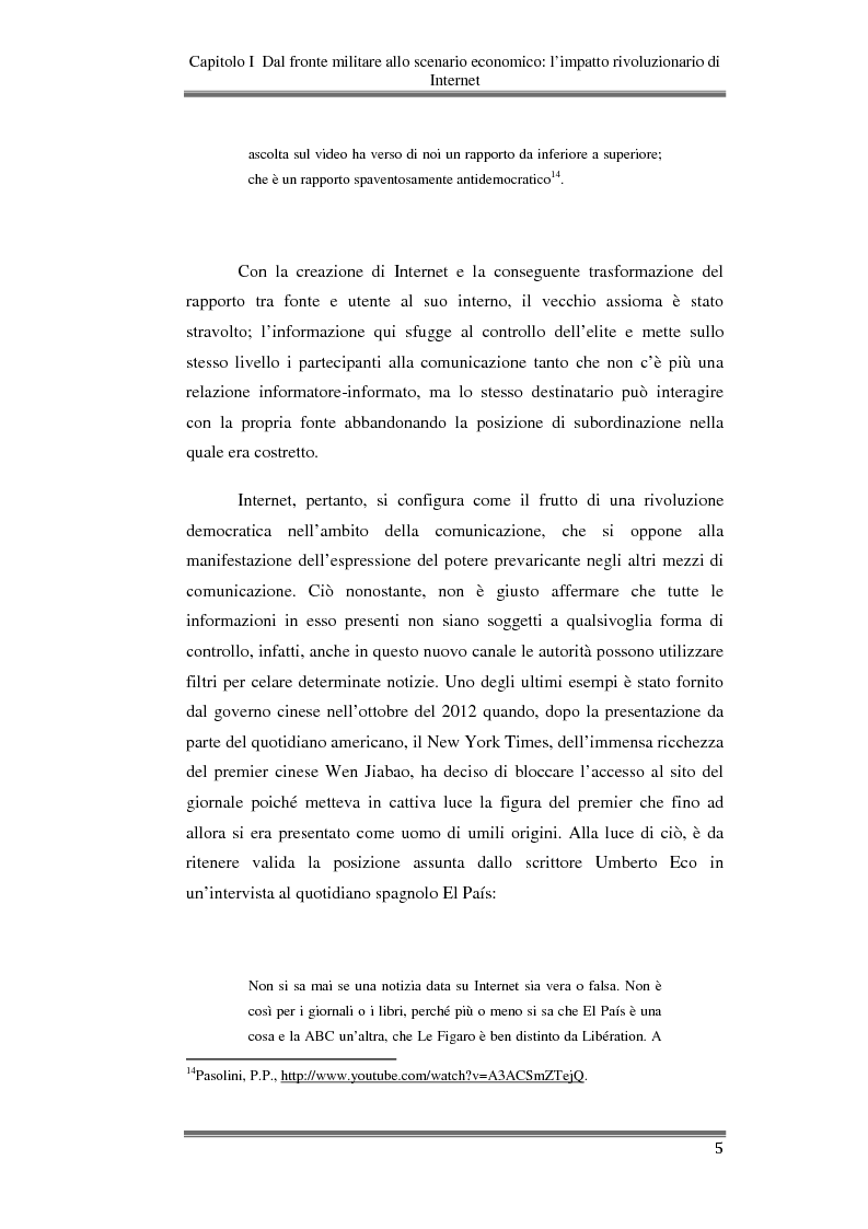 Anteprima della tesi: Imprese online: opportunità e limiti dell'e-commerce. Il ruolo del digital divide., Pagina 6