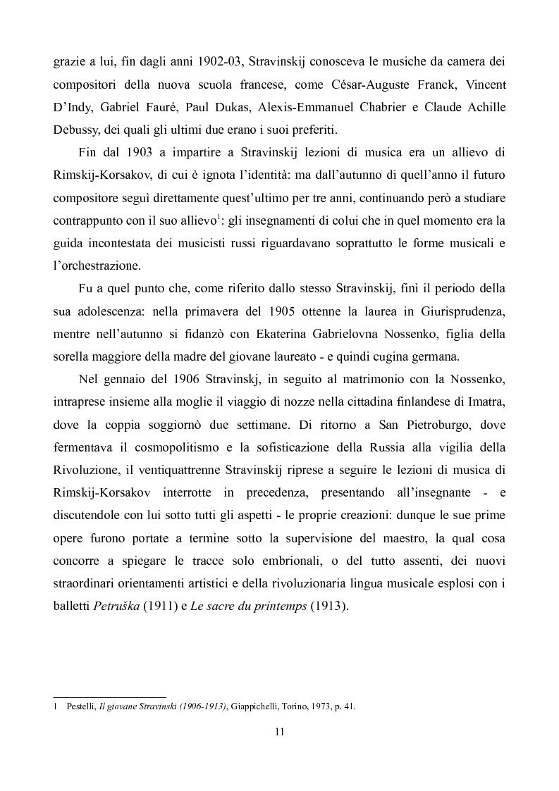 Anteprima della tesi: Favn' i pastuska Ovvero, dell’ascoltare Stravinskij, e del leggere Puskin, Pagina 5