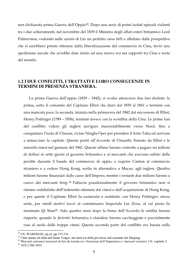 Anteprima della tesi: Presenza e attività degli italiani a Canton dalla prima guerra dell'Oppio al trattato di commercio e navigazione del 1866, Pagina 10