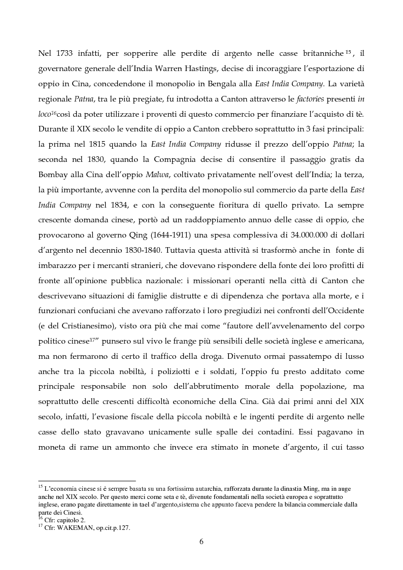 Anteprima della tesi: Presenza e attività degli italiani a Canton dalla prima guerra dell'Oppio al trattato di commercio e navigazione del 1866, Pagina 7