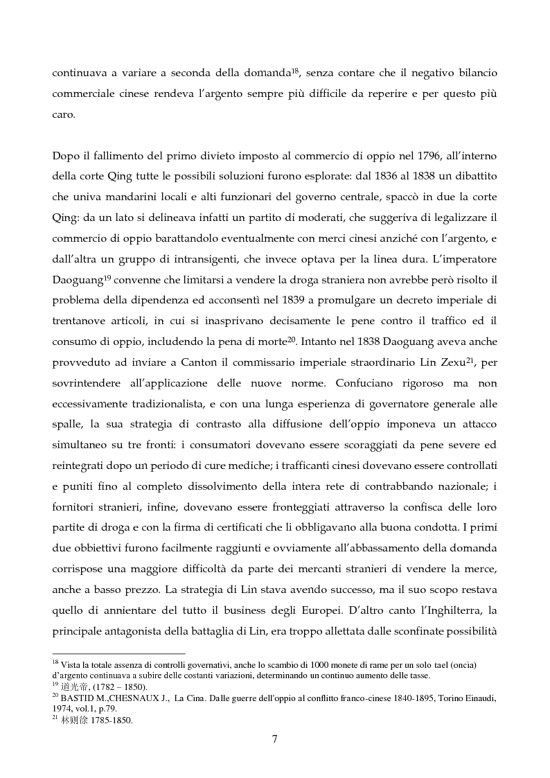 Anteprima della tesi: Presenza e attività degli italiani a Canton dalla prima guerra dell'Oppio al trattato di commercio e navigazione del 1866, Pagina 8