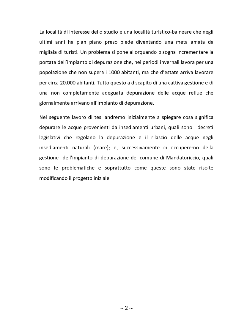 Anteprima della tesi: Aspetti gestionali di un impianto di depurazione di acque reflue civili, Pagina 3