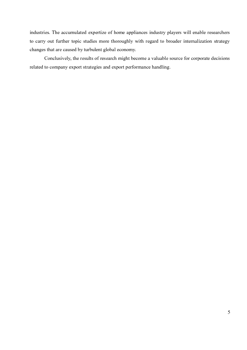 Anteprima della tesi: Impact of Global Financial Crisis on Exporting Strategies in Italian Home Appliances Industry, Pagina 4