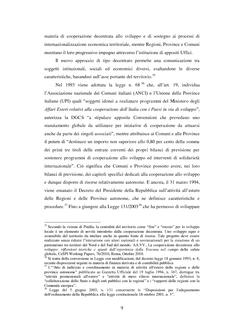 Anteprima della tesi: La cooperazione decentrata tra Italia e Brasile. Il programma 100 città per 100 progetti, Pagina 10