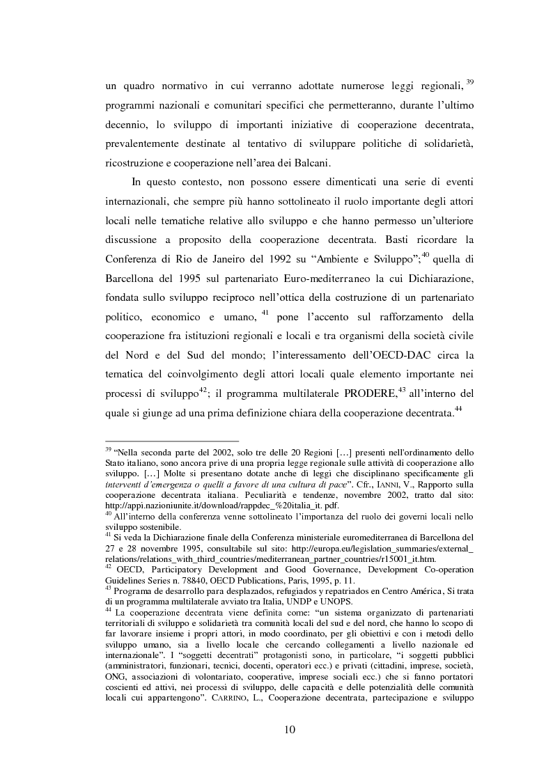 Anteprima della tesi: La cooperazione decentrata tra Italia e Brasile. Il programma 100 città per 100 progetti, Pagina 11