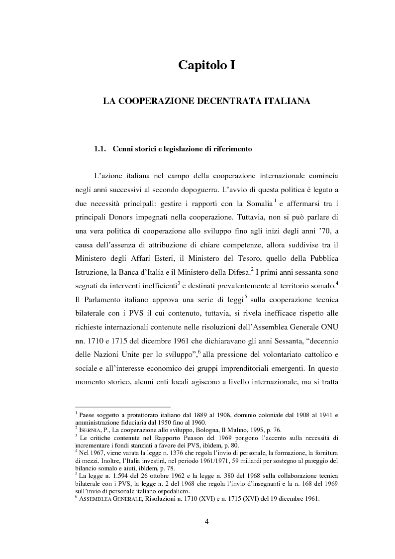 Anteprima della tesi: La cooperazione decentrata tra Italia e Brasile. Il programma 100 città per 100 progetti, Pagina 5