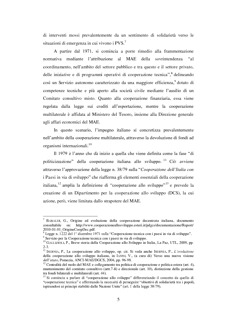 Anteprima della tesi: La cooperazione decentrata tra Italia e Brasile. Il programma 100 città per 100 progetti, Pagina 6