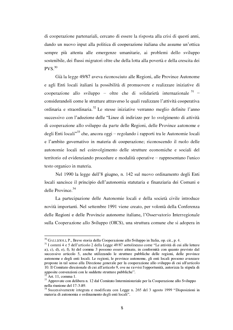 Anteprima della tesi: La cooperazione decentrata tra Italia e Brasile. Il programma 100 città per 100 progetti, Pagina 9