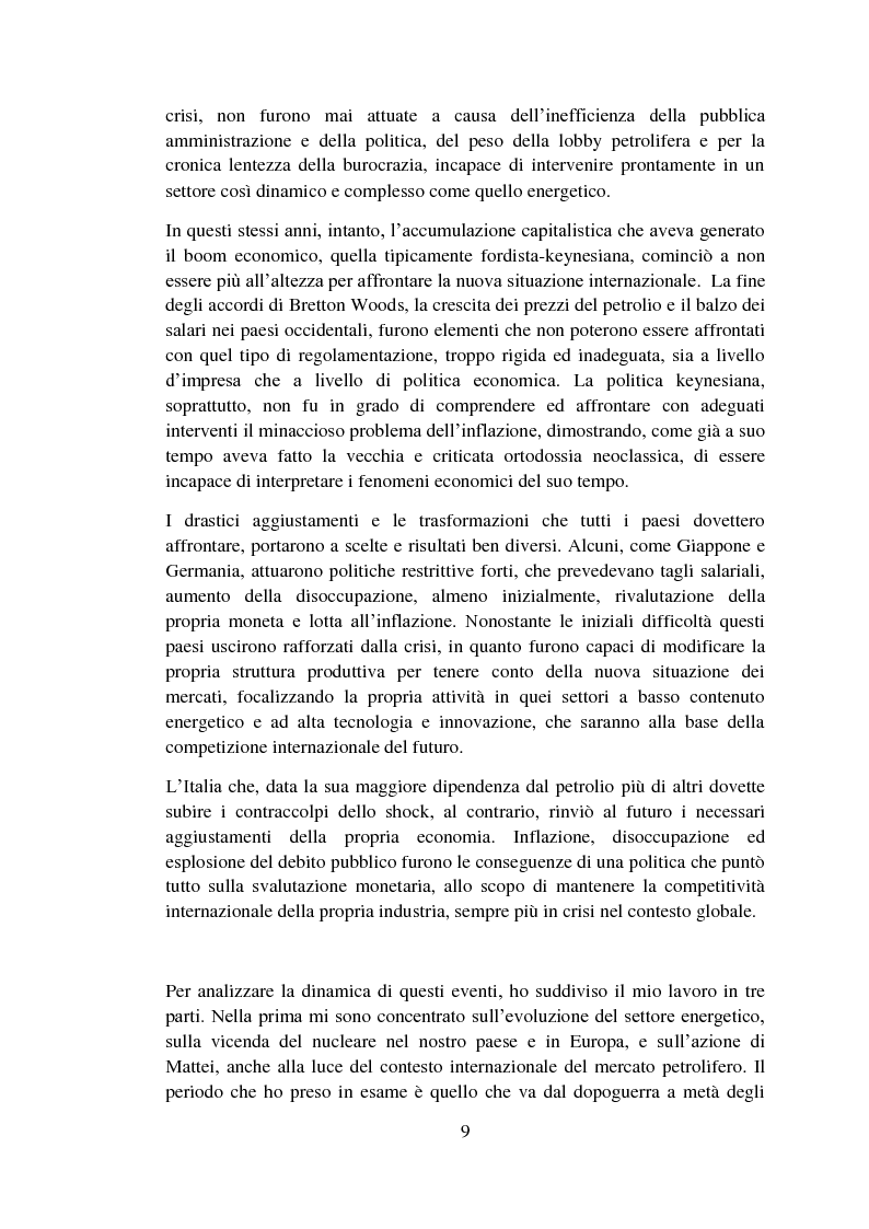 Anteprima della tesi: Il dilemma energetico italiano: dalla ricostruzione post-bellica alla crisi degli anni '70, Pagina 5