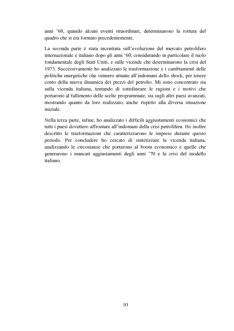 Anteprima della tesi: Il dilemma energetico italiano: dalla ricostruzione post-bellica alla crisi degli anni '70, Pagina 6