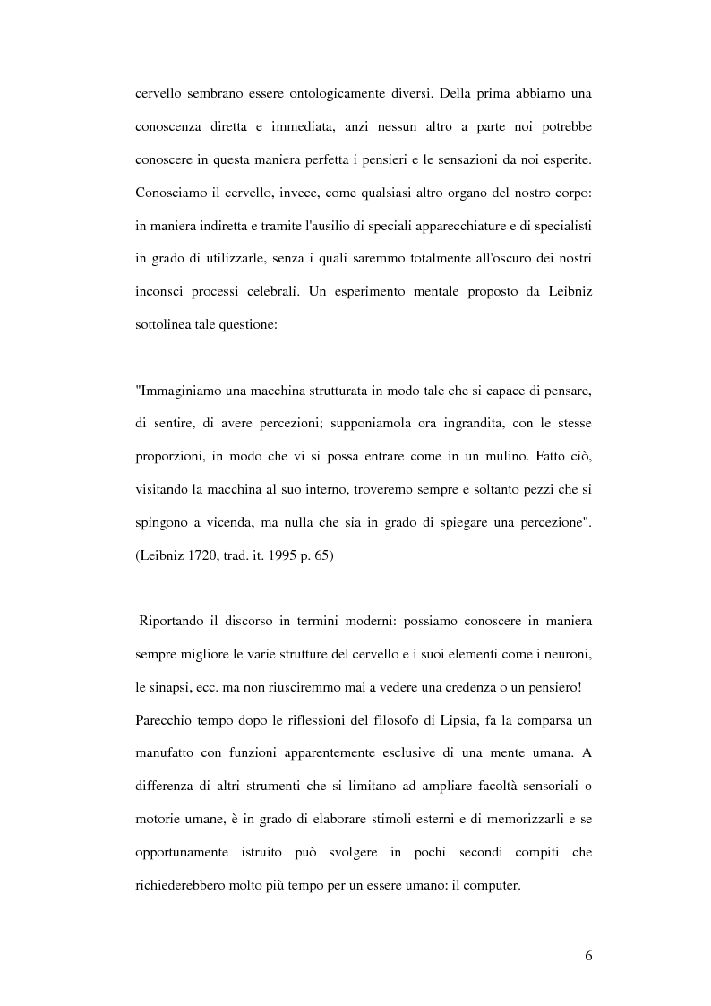 Anteprima della tesi: Naturalizzazione della coscienza e del sé in Daniel Dennett e nei coniugi Churchland, Pagina 4