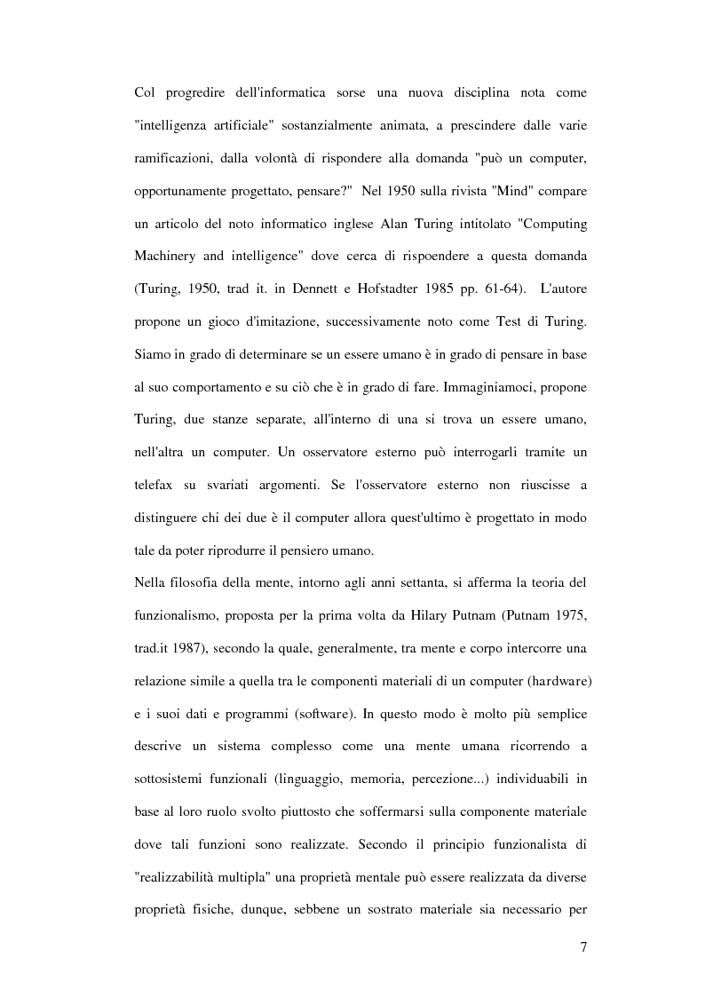 Anteprima della tesi: Naturalizzazione della coscienza e del sé in Daniel Dennett e nei coniugi Churchland, Pagina 5
