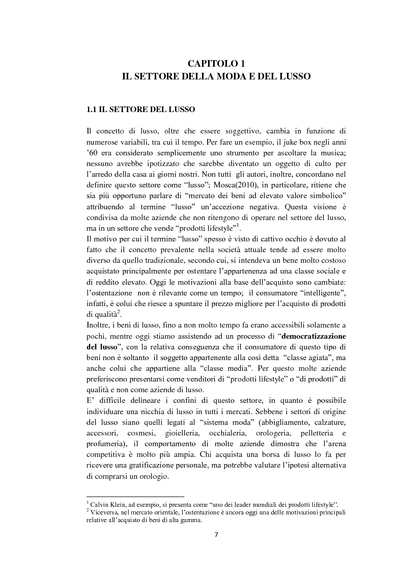 Anteprima della tesi: Strategie di branding e scelte distributive nel settore del lusso: Il caso Aeffe, Pagina 5