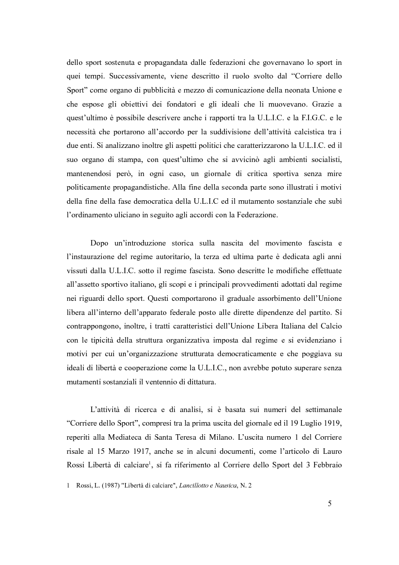 Anteprima della tesi: L’Esperienza dell’Unione Libera Italiana del Calcio e il football in Italia prima del fascismo, Pagina 3