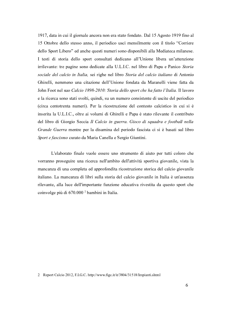 Anteprima della tesi: L’Esperienza dell’Unione Libera Italiana del Calcio e il football in Italia prima del fascismo, Pagina 4