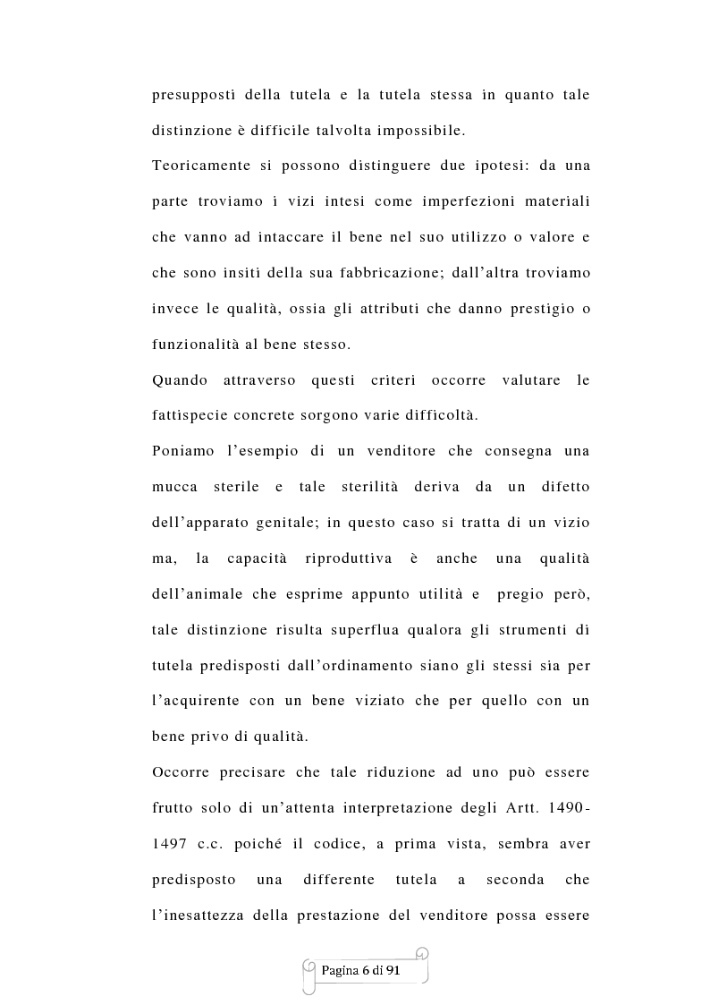 Anteprima della tesi: Mancanza delle qualità pattuite ed ''aliud pro alio'', Pagina 5