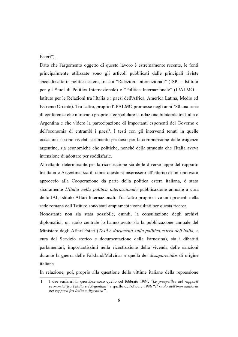 Anteprima della tesi: I rapporti tra Italia e Argentina dalla fine della dittatura fino al Gran Trattato del 1987, Pagina 6