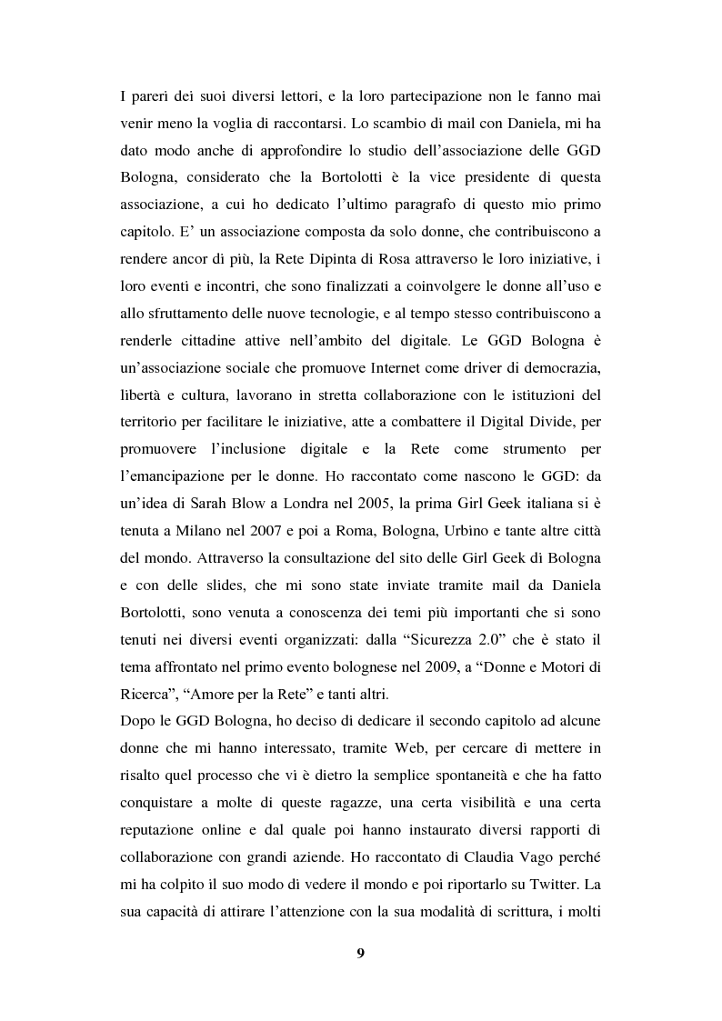 Anteprima della tesi: Donne e Social Network: Esperienze tra Comunicazione e Marketing, Pagina 7