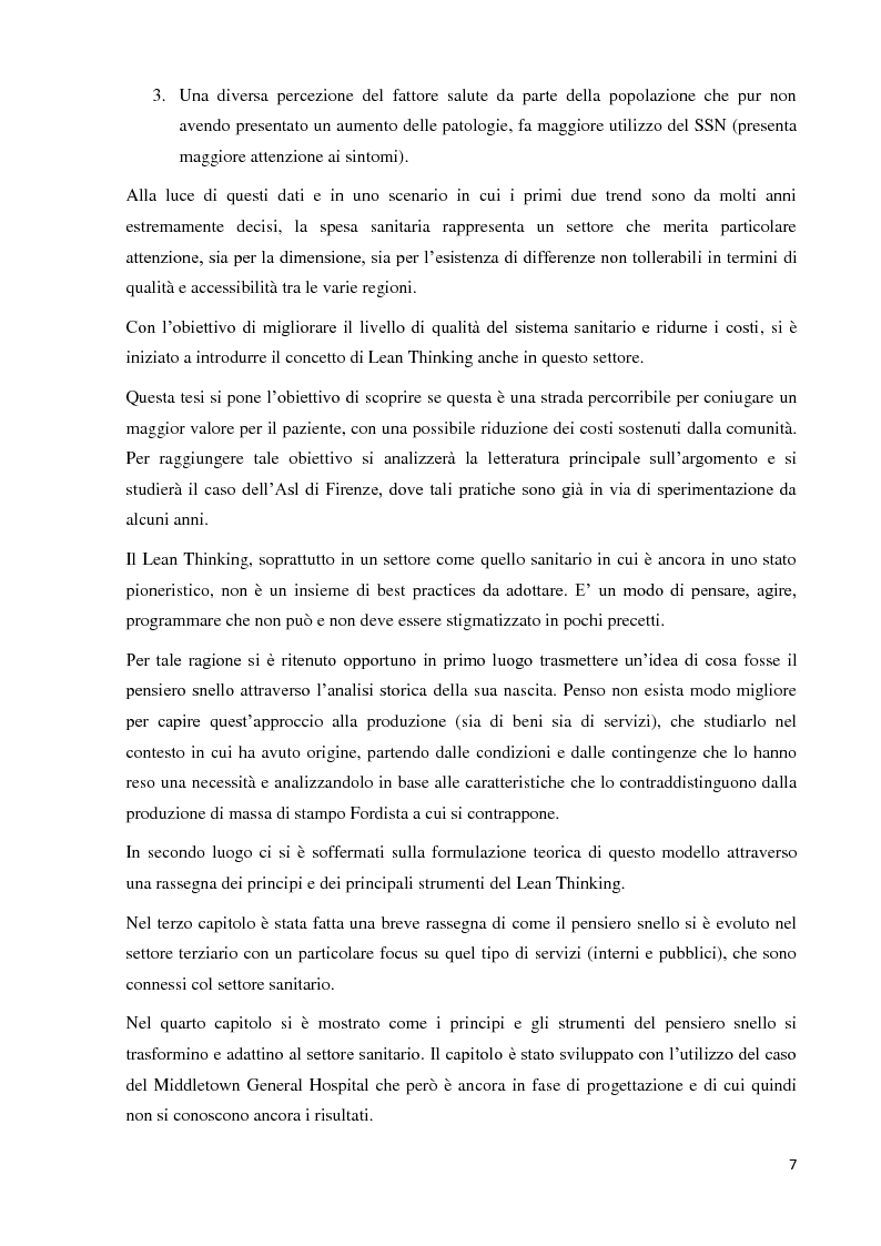 Anteprima della tesi: Principi e tecniche di Lean Management applicate alla sanità: il caso dell'azienda sanitaria di Firenze, Pagina 3
