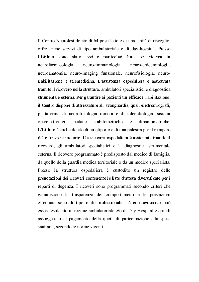 Anteprima della tesi: Determinazione del costo standard giornaliero per tipologia di ricovero. La riabilitazione ospedaliera dei pazienti con cerebrolesioni acquisite, Pagina 5