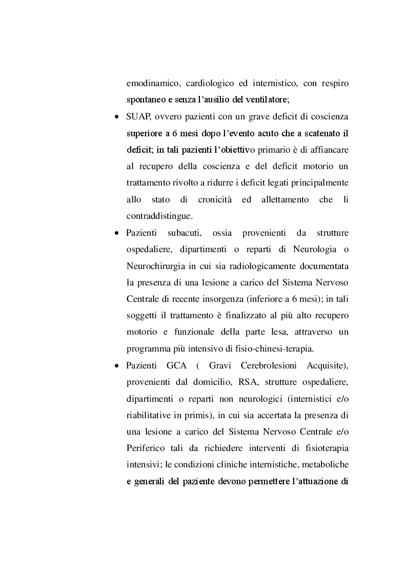 Anteprima della tesi: Determinazione del costo standard giornaliero per tipologia di ricovero. La riabilitazione ospedaliera dei pazienti con cerebrolesioni acquisite, Pagina 8