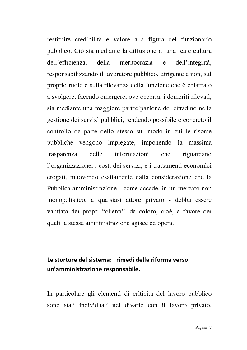 Anteprima della tesi: Riforma Brunetta: valutazione della performance nella Pubblica Amministrazione, Pagina 5