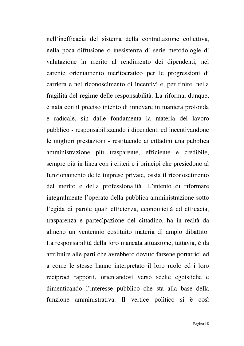 Anteprima della tesi: Riforma Brunetta: valutazione della performance nella Pubblica Amministrazione, Pagina 6