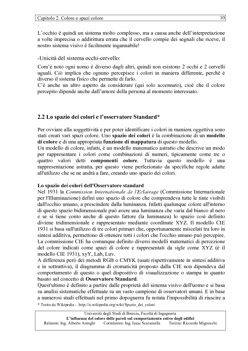 Estratto dalla tesi: L'influenza del colore delle pareti sul comportamento estivo degli edifici