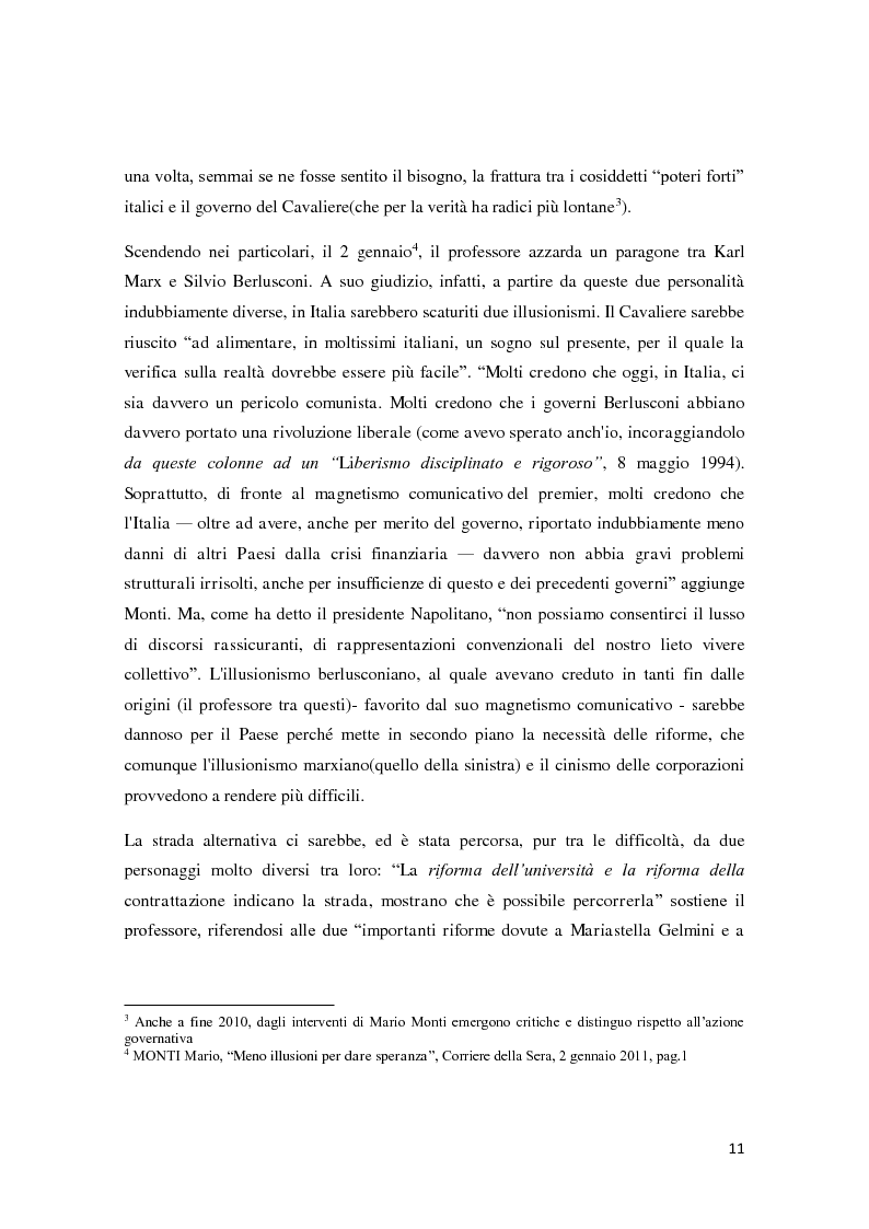 Anteprima della tesi: Mario Monti, la comunicazione di un tecnico tra riforme e consenso, Pagina 6