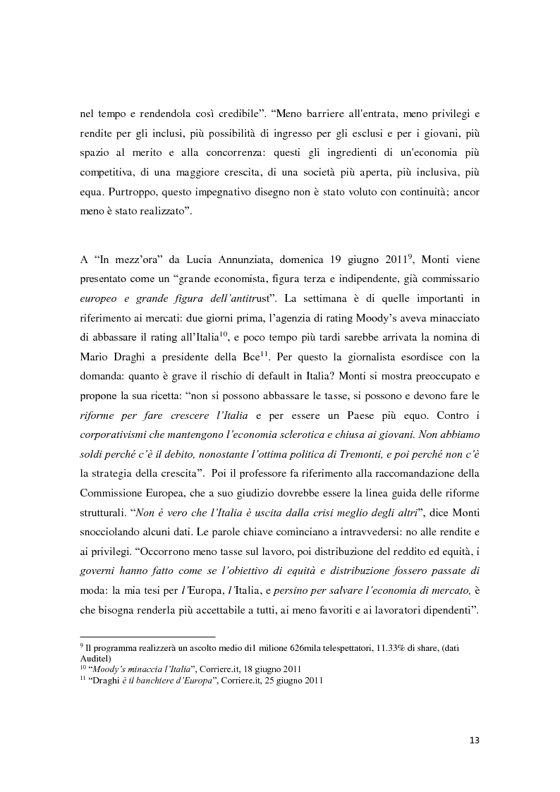 Anteprima della tesi: Mario Monti, la comunicazione di un tecnico tra riforme e consenso, Pagina 8