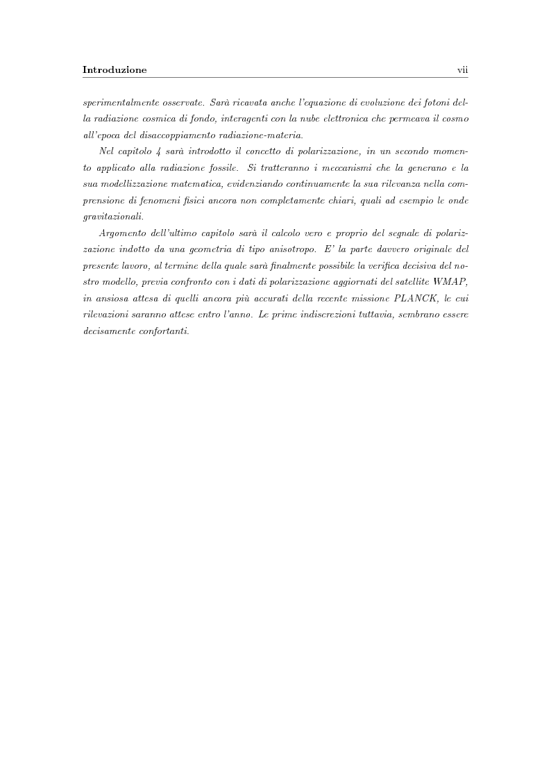 Anteprima della tesi: Universo anisotropo e polarizzazione della radiazione cosmica di fondo, Pagina 4