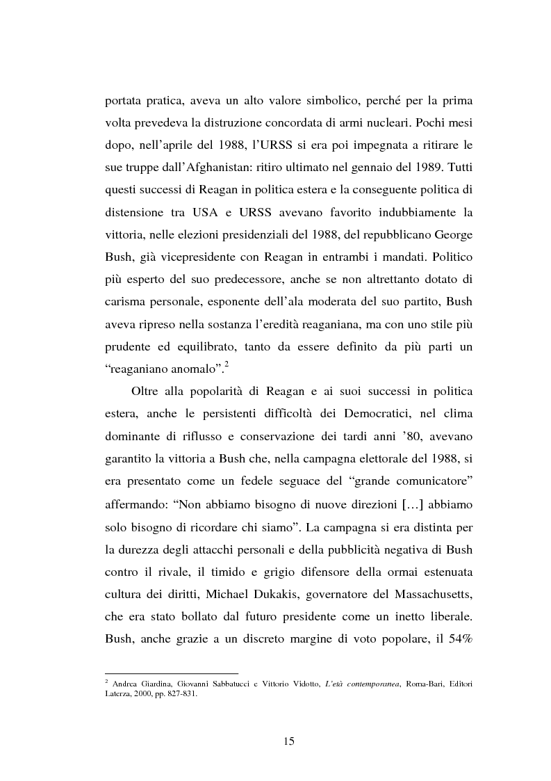 Anteprima della tesi: L'approssimarsi delle elezioni presidenziali americane del 1992 e il giudizio sui vari candidati da parte dei giornalisti del ''Corriere della Sera'', de ''la Repubblica'' e de ''La Stampa'', Pagina 12