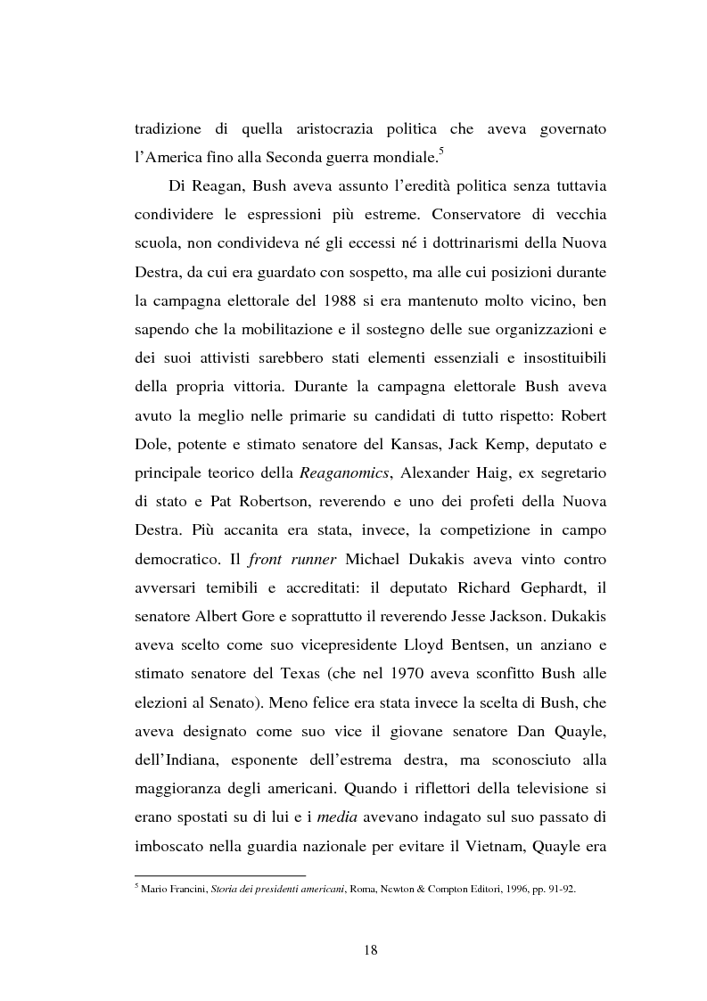 Anteprima della tesi: L'approssimarsi delle elezioni presidenziali americane del 1992 e il giudizio sui vari candidati da parte dei giornalisti del ''Corriere della Sera'', de ''la Repubblica'' e de ''La Stampa'', Pagina 15