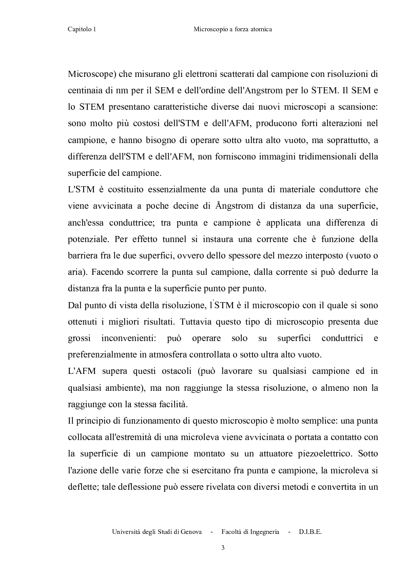 Anteprima della tesi: Utilizzo di microleve in silicio per applicazioni biosensoristiche, Pagina 7